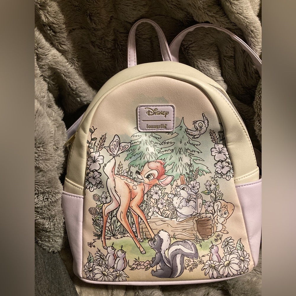Loungefly Disney Bambi Thumper Flower Forest Friends Mini Backpack Pre-Owned